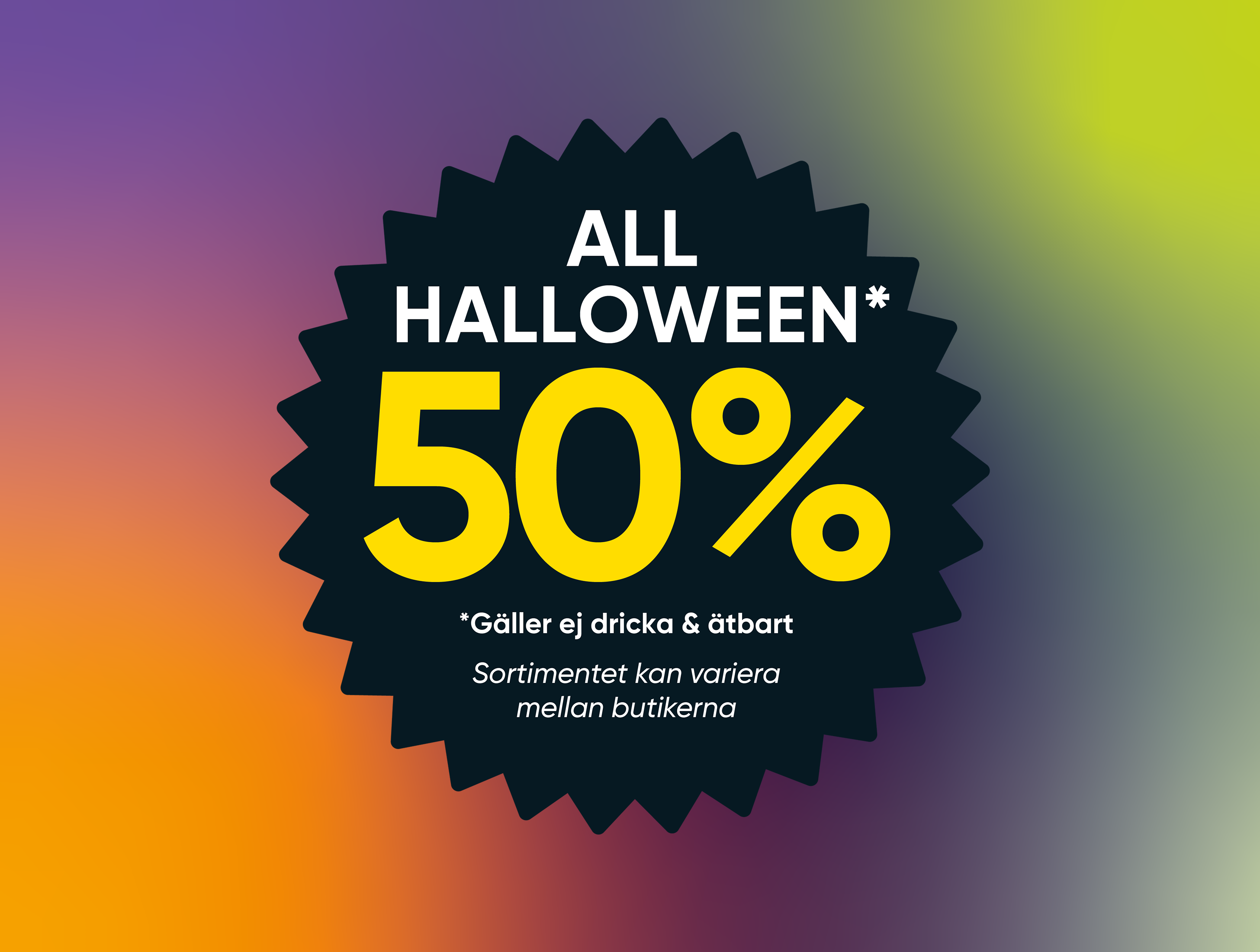 50% på Halloween!